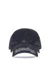 Balenciaga Black Drill Blackletter Script Cap In Black