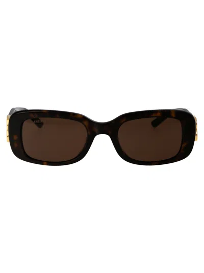 Balenciaga Havana Havana Brown Acetate Sunglasses In Black