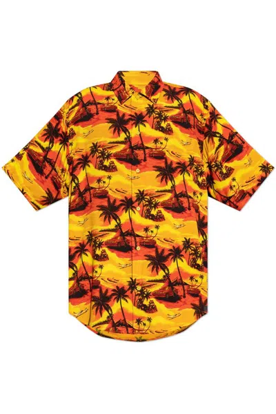 Balenciaga Orange Car Minimal Shirt In Multi