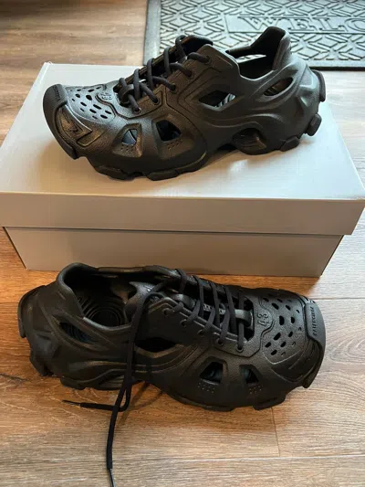 Pre-owned Balenciaga Hd Lace-up Eva Sneaker Size 10 Us In Black