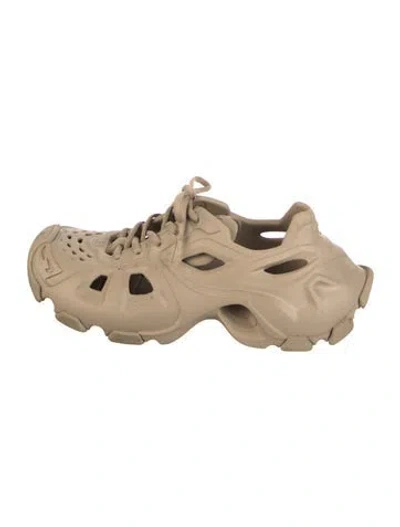 Pre-owned Balenciaga Hd 'lace Up' Rubber Gladiator Sandals In Neutral