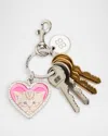 Balenciaga Heart Charm Keyring In Metallic