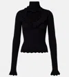 Balenciaga Cotton Rib Knit Heart Cutout Sweater In Black