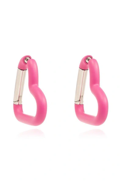 Balenciaga Heart Shaped Earrings In Pink