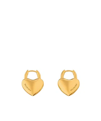 Balenciaga Heart-shaped Earrings In Yellow