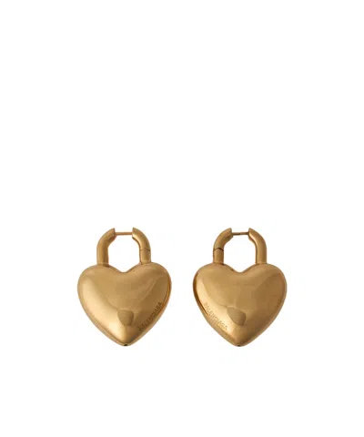 Balenciaga Heart-shaped Earrings In Yellow