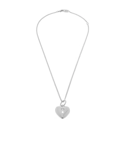 Balenciaga Heart-shaped Pendant Necklace In Silver