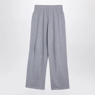 Balenciaga Heather Grey Cotton Baggy Trousers With Wear