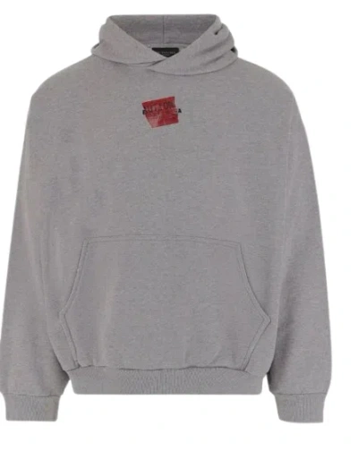 Balenciaga Light Grey Cotton Sweatshirt With Print In Gray