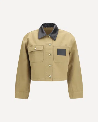 Balenciaga Heavy Cotton Cropped Jacket In Neutral
