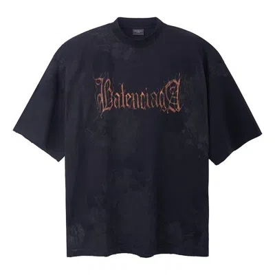 Balenciaga Heavy Metal T-shirt Large Fit 'black Faded'