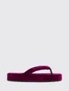 Balenciaga Jet Lag Stretch Velvet Platform Thong Sandals In Purple