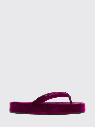 BALENCIAGA BALENCIAGA VELVET PLATFORM FLIP-FLOPS,I46496019