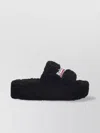Balenciaga Heeled Sandals With Platform Sole And Faux Fur Texture