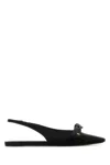 Balenciaga Pointed Toe Slingback Sandals With Bow Detail In Black