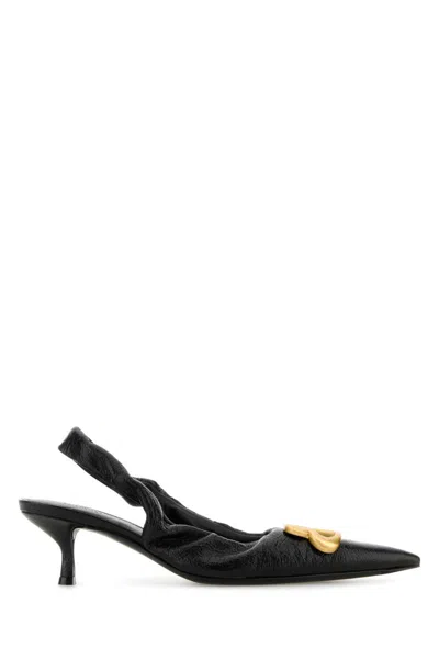 Balenciaga Women Monaco Leather Slingback Pumps In Black