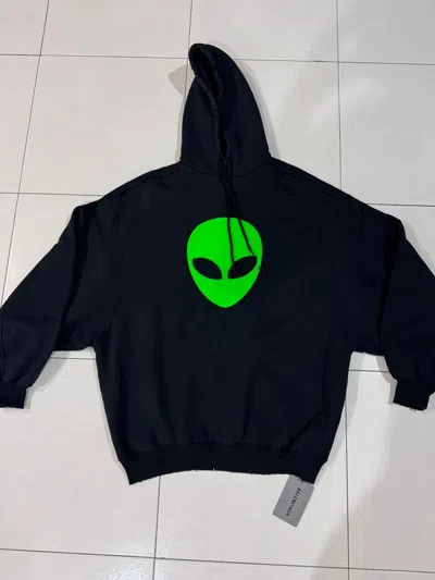 Pre-owned Balenciaga Hello From The Other Side Alien Hoodie In Black