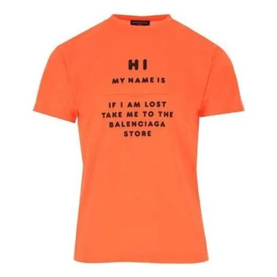 Balenciaga 'hi My Name Is' T-shirt 'orange'