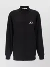 Balenciaga High Collar Ribbed Cuffs Side Pockets Dress In Black