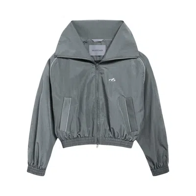 Pre-owned Balenciaga High Collar Tracksuit Jacket 'elephant Grey' | Women's Size Onesize In Gray