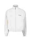 Balenciaga High Collar Zip Jacket With Bold Logo Detailing In White