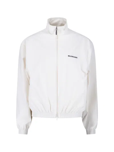 BALENCIAGA BALENCIAGA HIGH COLLAR ZIP JACKET WITH BOLD LOGO DETAILING