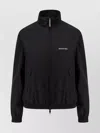 Balenciaga Black Bomber Jacket With Zip And Logo In Black