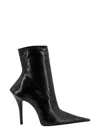 Balenciaga High-heeled Ankle Boots With Glossy Finish And Pointed Toe In Black