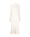 Balenciaga High-neck Knitted Midi Dress In White