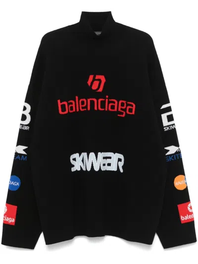 Balenciaga Black Stretch Wool Blend Sweater