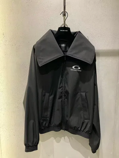 Balenciaga High-necked Sports Casual Jacket In Black