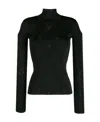 Balenciaga Long-sleeve Turtleneck Top In Black