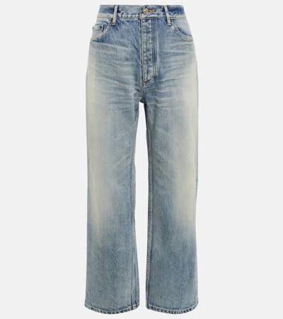 Balenciaga High-rise Wide-leg Jeans In 80's Clear Blue
