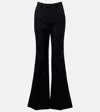 Balenciaga High-rise Wool Flared Pants In Black
