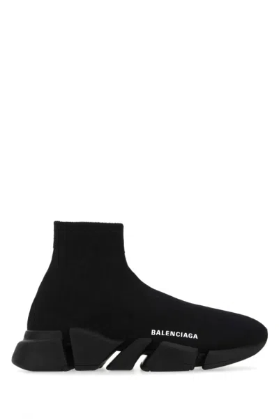 Balenciaga High-top Black Sneakers With Sculpted Sole And Bold Logo