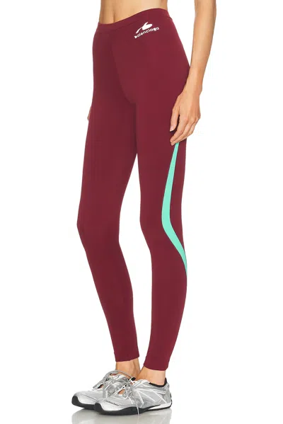 Balenciaga High Waist Legging In Burgundy