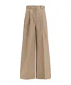 Balenciaga High Waist Pants Wide Leg Belt Loops In Neutral