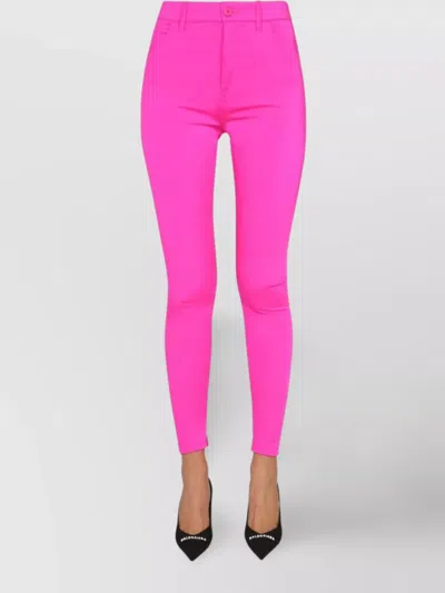Balenciaga High Waist Skinny Trousers Pockets In Pink