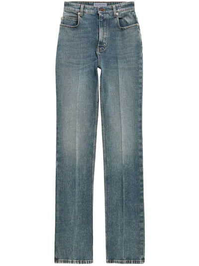 Balenciaga High Waist Slim Jeans In Blue