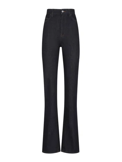 Balenciaga High Waist Slim Jeans In Black
