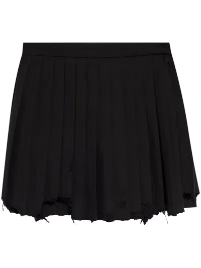 Balenciaga High-waisted Pleated Mini Skirt In 1000 Black