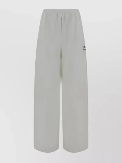 Balenciaga High-waisted Wide Leg Cotton Sweatpants Pockets In Gray