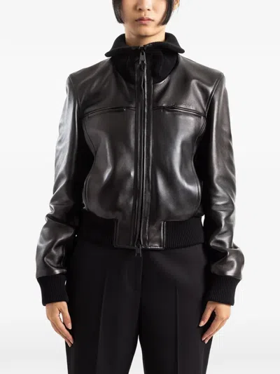 Balenciaga High-collar Fitted Jacket In Black