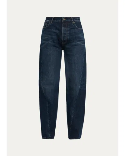 Balenciaga High-rise Engineered Barrel-leg Jeans In Aubergine