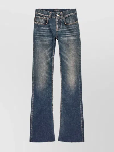 Balenciaga High-rise Slim-fit Bootcut Jeans In Blue