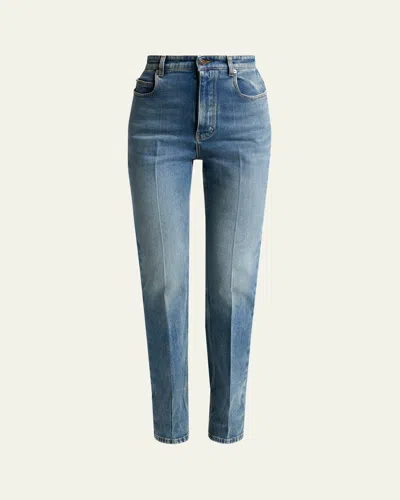 Balenciaga High-rise Slim-leg Jeans In Blue