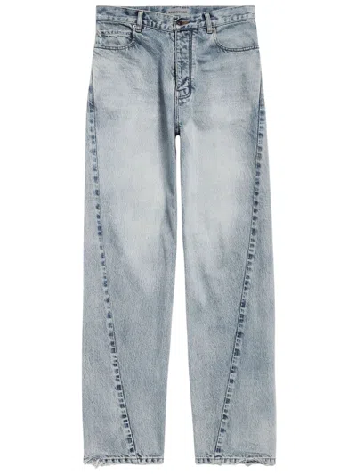 Balenciaga High-rise Straight-leg Jeans In Denim Blue
