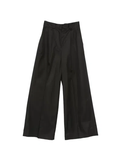 Balenciaga High-waist Belt-loops Trousers In Black