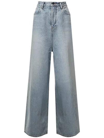 Balenciaga High-waist Wide-leg Jeans In Denim Blue