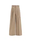 Balenciaga High Waist Pants Wide Leg Belt Loops In Multi